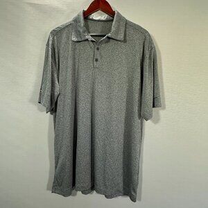 Nike Golf Polo Shirt Mens XL Gray Dri Fit Short Sleeve Button Neck Logo